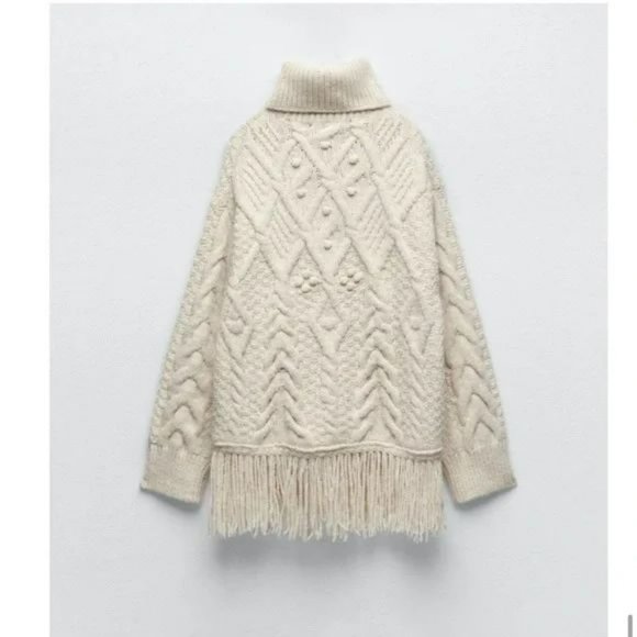 ZARA FRINGED KNIT SWEATER - Picture 10 of 13